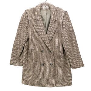 Vtg‎ Forecaster Tweed Double Breasted Wool Blazer Coat Size 13/14 L